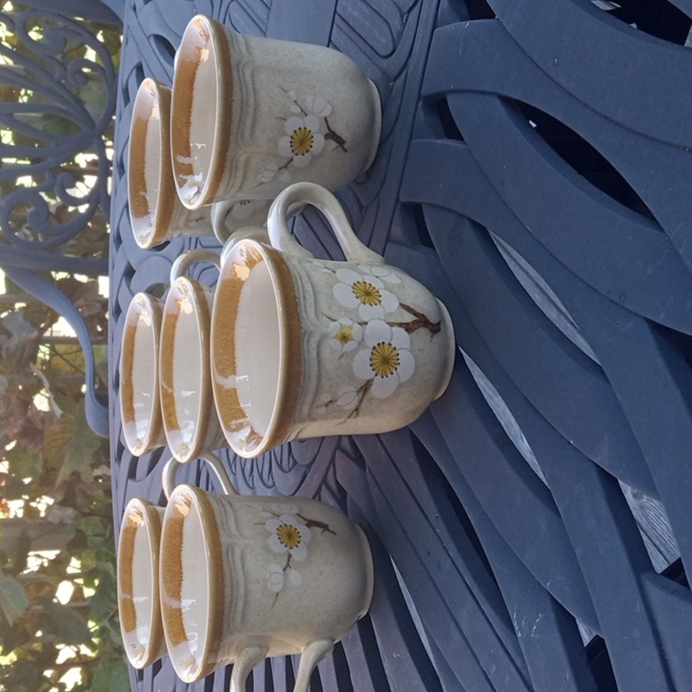 Vintage Mikasa White Petals Mugs